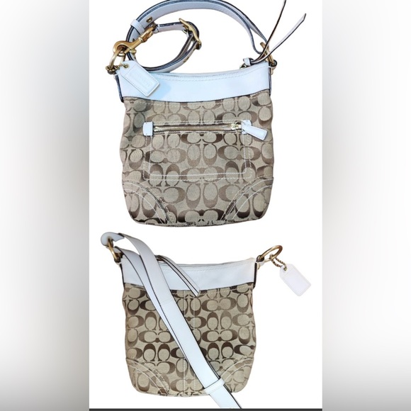 Coach Duffle Bleecker Signature Canvas Leather White/Brown 10402 - Picture 2 of 5